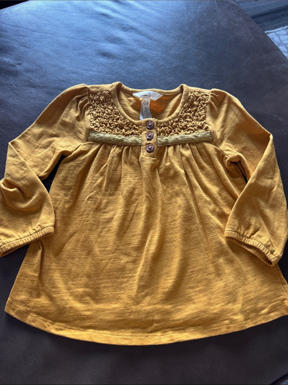 Matilda Jane Mustard Long Sleeve Smocked Tunic Top